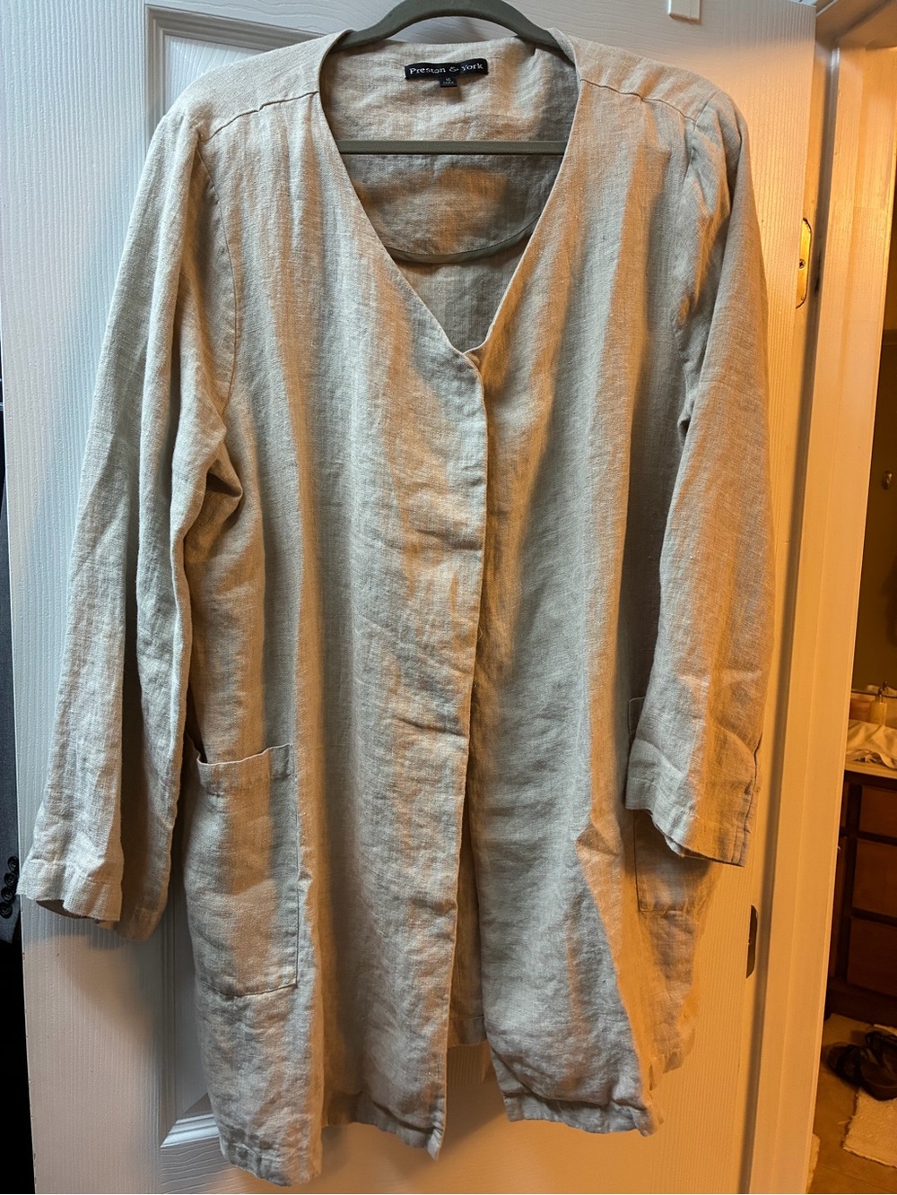 Preston & York Neutral Beige Linen Top